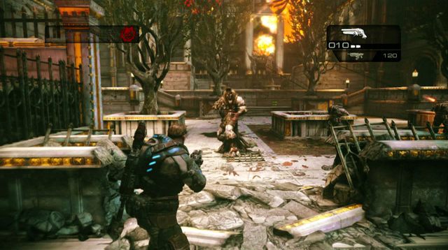 Wróć się na główną ulicę i podążaj przed wejście do muzeum - Ogrody muzeum - Muzeum chwały wojskowej - Gears of War: Judgment - poradnik do gry