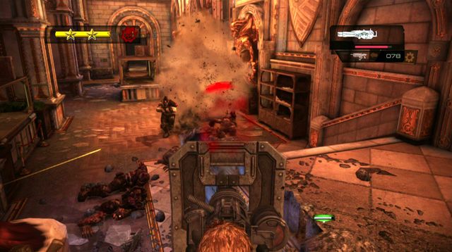 Kiedy dotrzesz do działka skorzystaj z niego, by wykończyć ewentualnych niedobitków - Skrzydło Kashkur - Muzeum chwały wojskowej - Gears of War: Judgment - poradnik do gry