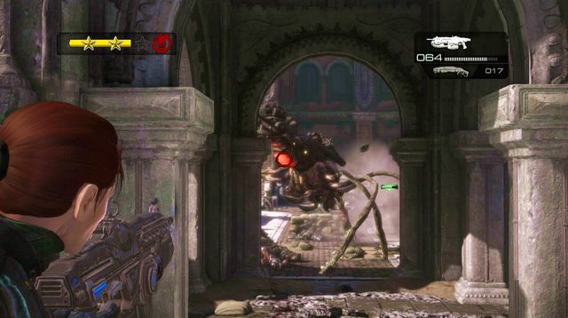 Po zabiciu bestii, z prawej strony mostu nadciągną kolejne posiłki, które staraj się zabijać atakiem wręcz - Most Enfielda - Akademia Wojskowa Halvo Bay - Gears of War: Judgment - poradnik do gry