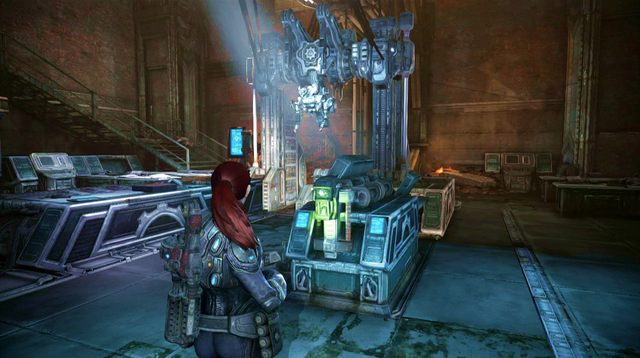 Przejdź korytarzem do panelu, którym otworzysz drzwi do laboratorium - Laboratorium B+R - Akademia Wojskowa Halvo Bay - Gears of War: Judgment - poradnik do gry