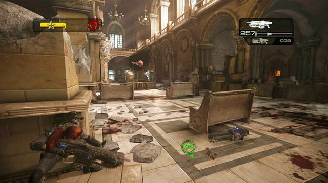 Kiedy bot dotrze do zabitych drzwi i zacznie je otwierać przygotuj się na kolejne natarcie - Pas Monroea - Akademia Wojskowa Halvo Bay - Gears of War: Judgment - poradnik do gry