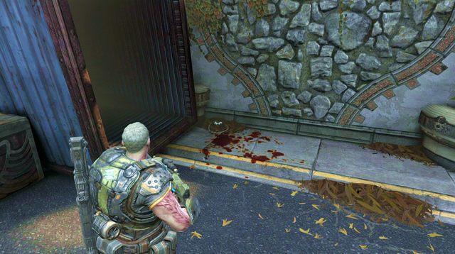 Nim przejdziesz dalej, przy niebieskim kontenerze po lewej stroni ulicy podnieś kolejny nieśmiertelnik - Wietrzna droga - Seahorse Hills - Gears of War: Judgment - poradnik do gry