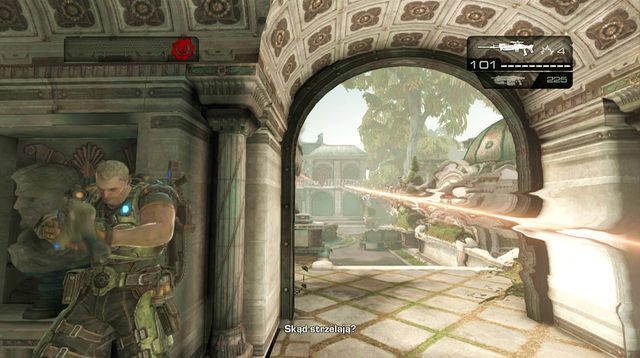 Na prawej ścianie odnajdziesz symbol odtajnionej misji - Posiadłość Risea - Seahorse Hills - Gears of War: Judgment - poradnik do gry