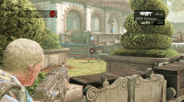 Na skrzyniach na wprost odnajdziesz Buszak oraz symbol odtajnionej misji - Domki gościnne - Seahorse Hills - Gears of War: Judgment - poradnik do gry