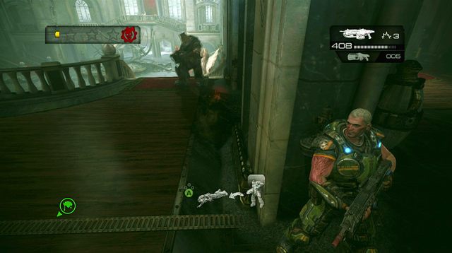 Po wjechaniu windą na górę - Posiadłość Elliotta - Seahorse Hills - Gears of War: Judgment - poradnik do gry