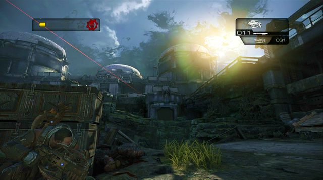 Kiedy ich zabijesz, przejdź do osłony bliżej klifu, najlepiej do tej po prawej stronie - Klify - Onyx Point - Gears of War: Judgment - poradnik do gry