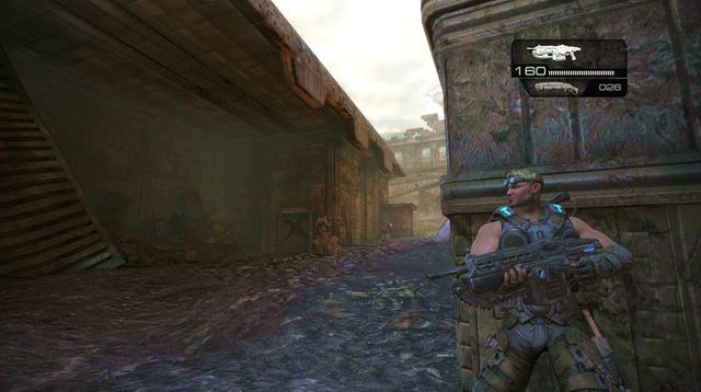 Wyjdź przejściem po prawej stronie pomieszczenia, z którego nadbiegli Furiarze - O krok bliżej - Pokłosie - Gears of War: Judgment - poradnik do gry