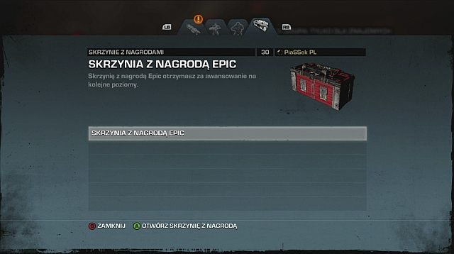 W grze za różnego rodzaju postępy oraz czynności przyznawane są trzy rodzaje skrzyń z nagrodami - Skrzynie z nagrodami - Gears of War: Judgment - poradnik do gry