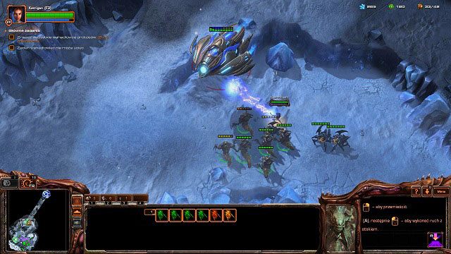 Misję rozpoczynamy od zebrania kilku zamrożonych hydralisków, które znajdują się nad jedynym widocznym kanałem przesyłowym protosów [X1] - Zestrzelić posłańca | Kampania - Kaldir | StarCraft II Heart of the Swarm - StarCraft II: Heart of the Swarm - poradnik do gry