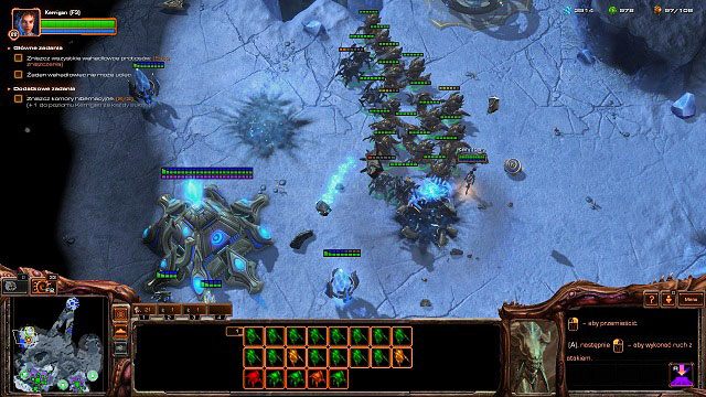 Po uzupełnieniu naszych sił nastanie najwyższa pora na eksplorację zachodniej części mapy - Zestrzelić posłańca | Kampania - Kaldir | StarCraft II Heart of the Swarm - StarCraft II: Heart of the Swarm - poradnik do gry