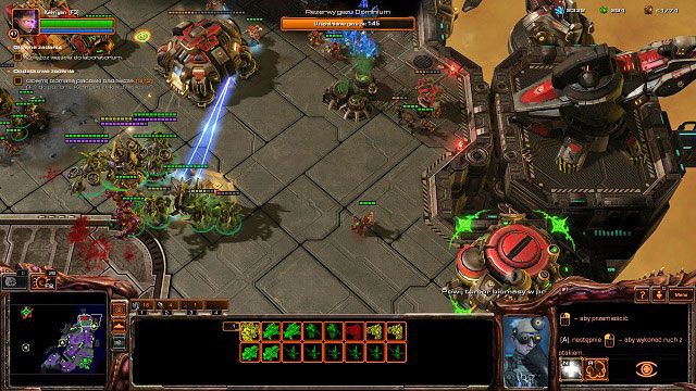 Poruszając się dalej na północ dotrzemy do pierwszej placówki badawczej terran [A] - Plaga | Kampania - stacja Skygeirr | StarCraft II Heart of the Swarm - StarCraft II: Heart of the Swarm - poradnik do gry