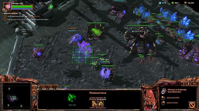 Możemy teraz zająć się rozbudową bazy - Ręka ciemności | Kampania - stacja Skygeirr | StarCraft II Heart of the Swarm - StarCraft II: Heart of the Swarm - poradnik do gry