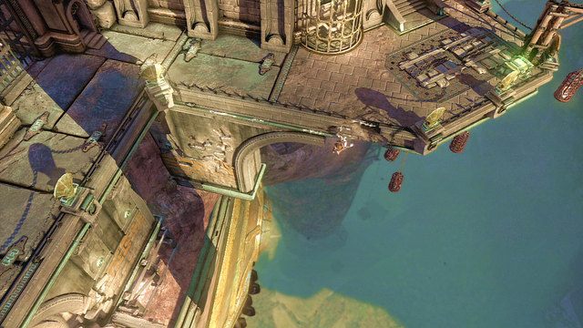 Po wspięciu się na taras skorzystaj z zielonej skrzyni by uzupełnić życie - 2 - Kanały | Opis przejścia | God of War Wstąpienie - God of War: Ascension - poradnik do gry