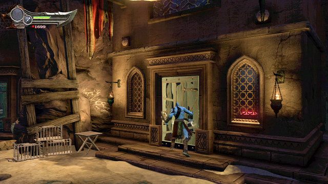 Następnie od wejścia do wioski skieruj się w prawo i wejdź do dwóch budynków po prawej by otworzyć znajdujące się w nich skrzynie - Początek wioski (1) - God of War: Ascension - poradnik do gry