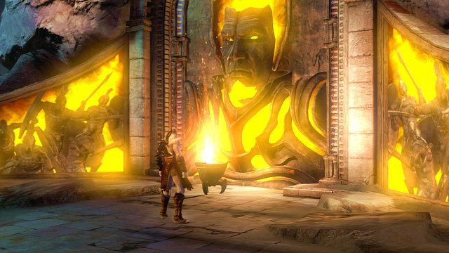 Kawałek dalej trafisz na wrota oraz ogień Aresa - Ogień Aresa i młyńskie koło - God of War: Ascension - poradnik do gry