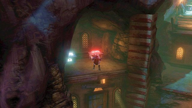 Po lewej znajdziesz czerwoną i białą skrzynię z okiem Gorgony - Ogień Aresa i młyńskie koło - God of War: Ascension - poradnik do gry