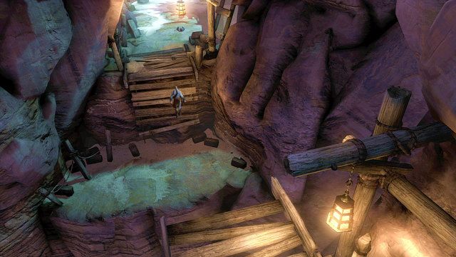 Wykonaj podwój skok nad przepaścią i wdrap się poziom wyżej - Ogień Aresa i młyńskie koło - God of War: Ascension - poradnik do gry