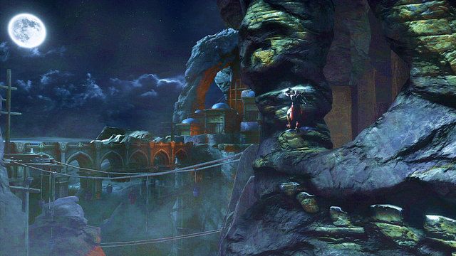 Po otwarciu skrzyni wskocz na ściankę po lewej i wspinaj się po wystających kamieniach w lewo - Ogień Aresa i młyńskie koło - God of War: Ascension - poradnik do gry