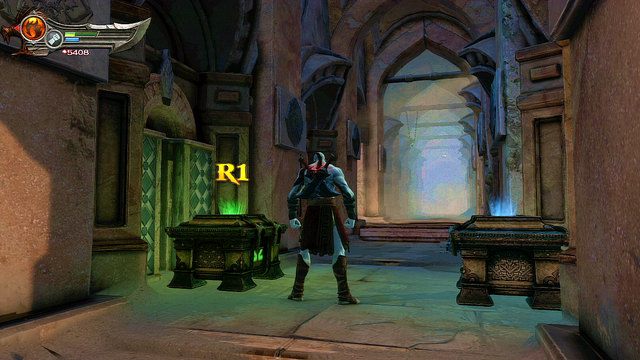 Po starciu przejdź przez pobliskie wrota i wejdź w głąb budowli - Zerwany most, zagadka z walcem i Meduza - God of War: Ascension - poradnik do gry