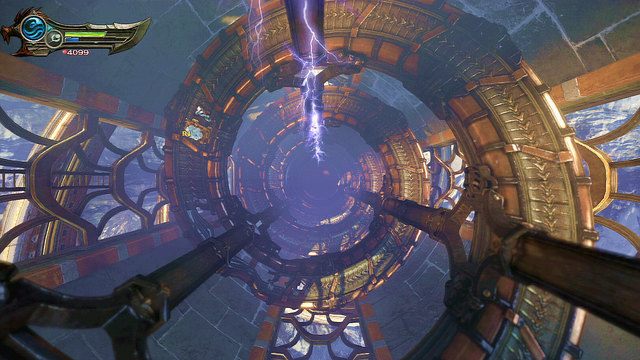 Będąc już w środku zejdź kawałek w dół by odnaleźć białą skrzynię z piórem Feniksa - 6 - Zbiornik | Opis przejścia | God of War Wstąpienie - God of War: Ascension - poradnik do gry