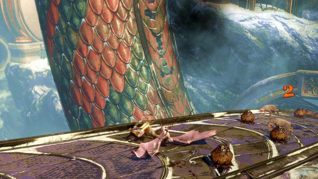 Po wylądowaniu na grzbiecie pytona porozbijaj smocze wylęgarnie i rozpraw się z przeciwnikami - 8 Trzewia Pytona,Brzuch Pytona | Opis przejścia | God of War Wstąpienie - God of War: Ascension - poradnik do gry