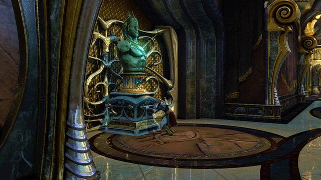 Otworzysz w ten sposób dwie komnaty po prawej stronie korytarza - Zagadki z posągami i droga do katakumb | God of War Wstąpienie - God of War: Ascension - poradnik do gry