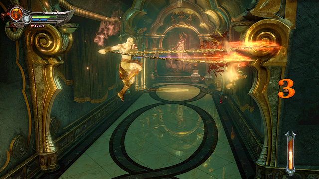 Walcząc z wiedźmą pamiętaj, że ona też będzie wykonywać uniki - Zagadki z posągami i droga do katakumb | God of War Wstąpienie - God of War: Ascension - poradnik do gry