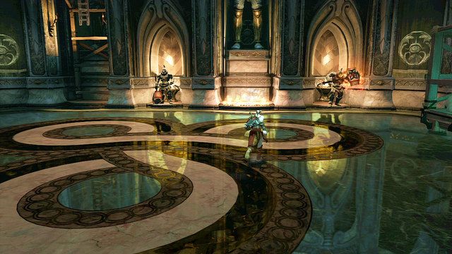 Po przejściu przez wrota Hadesa wejdziesz do przestronnej komnaty z dwoma posągami Talosa, które wkrótce ożyją - Dusza Hadesa | God of War Wstąpienie - God of War: Ascension - poradnik do gry