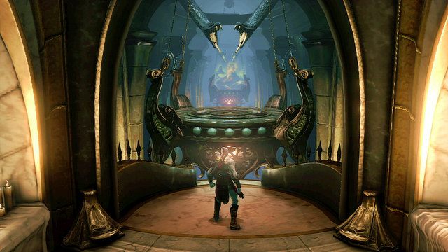 Idąc dalej trafisz na balkon i staniesz przed korytarzem z naszpikowaną kolcami podłogą i dwoma żyrandolami - Dusza Hadesa | God of War Wstąpienie - God of War: Ascension - poradnik do gry