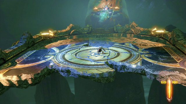 Gdy Kastor zacznie niszczyć podłoże, wejdź na środek areny i blokuj jego pociski - 12 - Komnata Wyroczni (2) | Opis przejścia | God of War Wstąpienie - God of War: Ascension - poradnik do gry