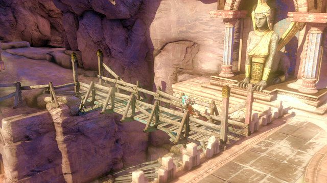 Wróć teraz na arenę walki z cyklopem i poskładaj drewniany most - 14 - Zbiornik - Ponownie | Opis przejścia | God of War Wstąpienie - God of War: Ascension - poradnik do gry