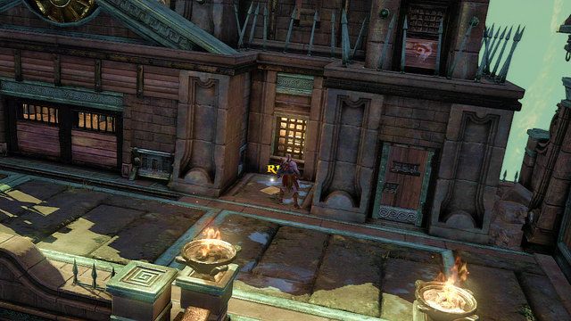 Posuwając się cały czas do przodu przejdziesz przez drzwi i wejdziesz na szczyt schodów - 17 - Komnata Męczennika | Opis przejścia | God of War Wstąpienie - God of War: Ascension - poradnik do gry