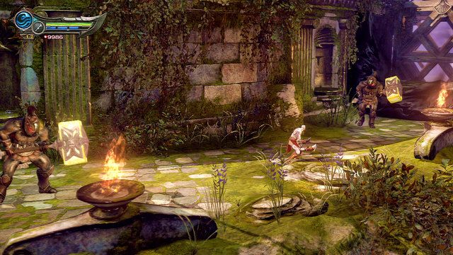 Zostaniesz przerzucony przez Krakena na drugą stronę kamiennego bloku, który usiłowałeś podnieść - Droga do posągu | God of War Wstąpienie - God of War: Ascension - poradnik do gry