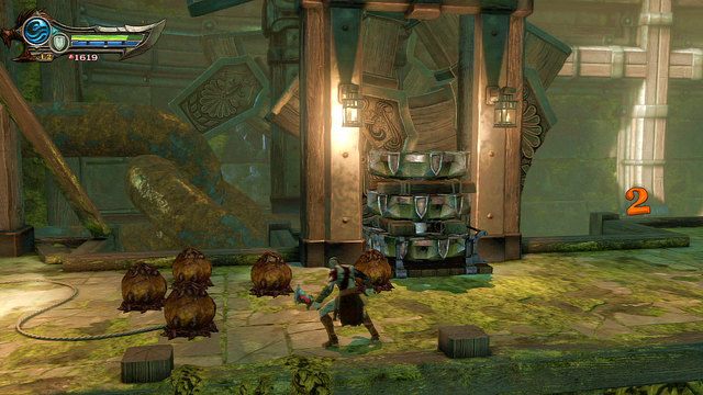 Po walce porozbijaj wylęgarnie i rozejrzyj się po pomieszczeniu - Wnętrze posągu | God of War Wstąpienie - God of War: Ascension - poradnik do gry