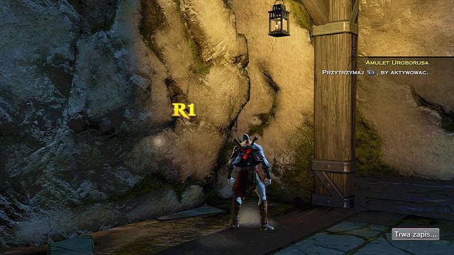 Po przejściu przez szczelinę otwórz czerwoną skrzynię i zepchnij kamienną ścianę po lewej - Wnętrze posągu | God of War Wstąpienie - God of War: Ascension - poradnik do gry