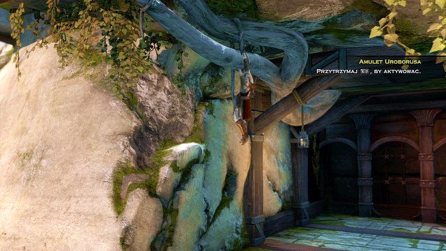 Stojąc nad przepaścią wejdź na ściankę po lewej i wspinaj się po niej do góry - Wspinaczka po stopie | God of War Wstąpienie - God of War: Ascension - poradnik do gry