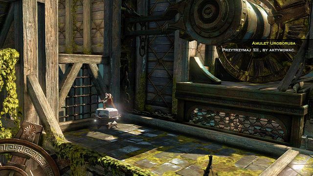 Złap za niego i przesuń go w lewo, a następnie przeskocz po nim na podwyższenie - Zniszczona głowa | God of War Wstąpienie - God of War: Ascension - poradnik do gry