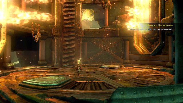 Następnie udaj się w lewo mijając po drodze zieloną skrzynię i wejdź do posągu - Centaury i noga Apollona | God of War Wstąpienie - God of War: Ascension - poradnik do gry