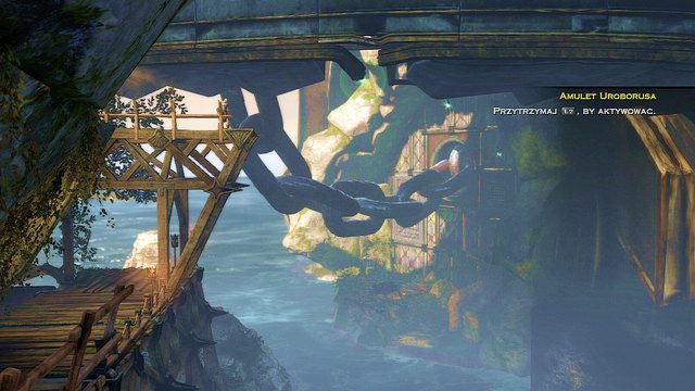 Po przejściu na skraj rusztowania skocz przed siebie i złap się łańcucha - Centaury i noga Apollona | God of War Wstąpienie - God of War: Ascension - poradnik do gry