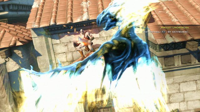 Po krótkiej walce w zwarciu i pozbawieniu Furii ręki, iluzja uliczki ze spartanami rozpryśnie się, a ciebie zaatakuje towarzysz Furii - 20 - Rękawica Apollona | Opis przejścia | God of War Wstąpienie - God of War: Ascension - poradnik do gry