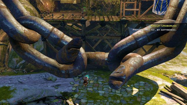 Odsuń się kawałek w lewo i użyj amuletu do częściowej regeneracji łańcucha - 21 - Przedramię Apollona (2) | Opis przejścia | God of War Wstąpienie - God of War: Ascension - poradnik do gry