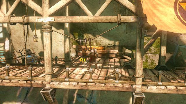 Udaj się w lewo i uzupełnij życie oraz manę korzystając z niebieskiej i zielonej skrzyni - 22 - Żebra Apollona | Opis przejścia | God of War Wstąpienie - God of War: Ascension - poradnik do gry