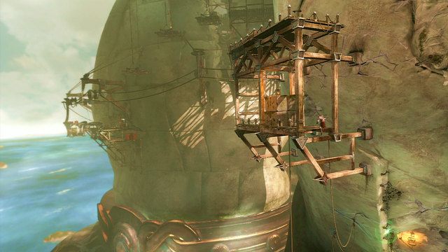 Zwisając na łańcuchach rozbij ścianę i wypadając na zewnątrz złap się posągu - 22 - Żebra Apollona | Opis przejścia | God of War Wstąpienie - God of War: Ascension - poradnik do gry