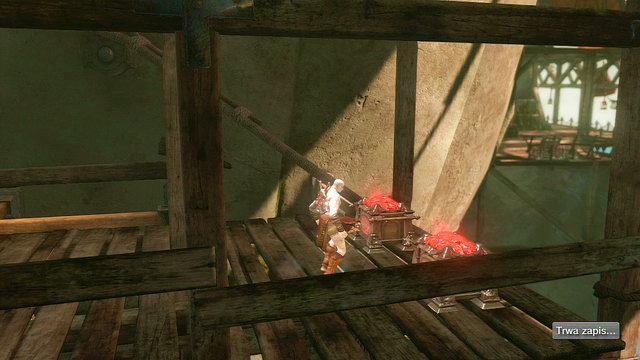 Gdy na nim wylądujesz udaj się w prawo by odnaleźć drabinę i wejść na górny poziom - 22 - Żebra Apollona | Opis przejścia | God of War Wstąpienie - God of War: Ascension - poradnik do gry