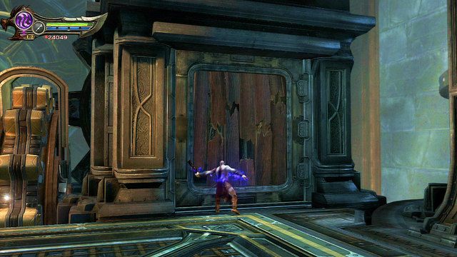 Tuż obok niego znajduje się pomieszczenie zamknięte drewnianą ścianką, którą należy zniszczyć - Rozpalanie pieca | God of War Wstąpienie - God of War: Ascension - poradnik do gry