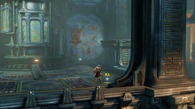 Znajdziesz tutaj Wpis w notatniku Archimedesa i jego zwłoki, czerwoną i zieloną skrzynię oraz dźwignię - Rozpalanie pieca | God of War Wstąpienie - God of War: Ascension - poradnik do gry