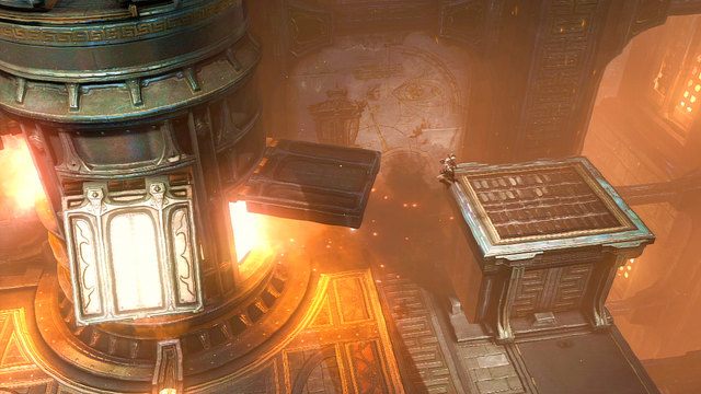 Gdy oczyścisz teren wskocz na podwyższenie na prawo od komina - Droga na szczyt pieca | God of War Wstąpienie - God of War: Ascension - poradnik do gry