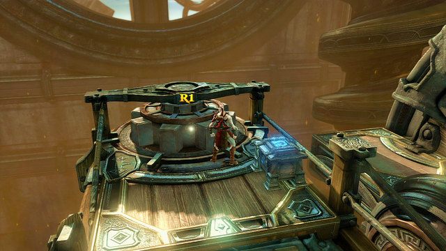 Zakręć kołem zębatym by zatrzymać taśmociąg - Droga na szczyt pieca | God of War Wstąpienie - God of War: Ascension - poradnik do gry