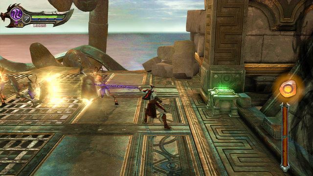 Pierwszą falę napastników będą stanowić kozłoludy - 24 - Ramię Apollona | Opis przejścia | God of War Wstąpienie - God of War: Ascension - poradnik do gry