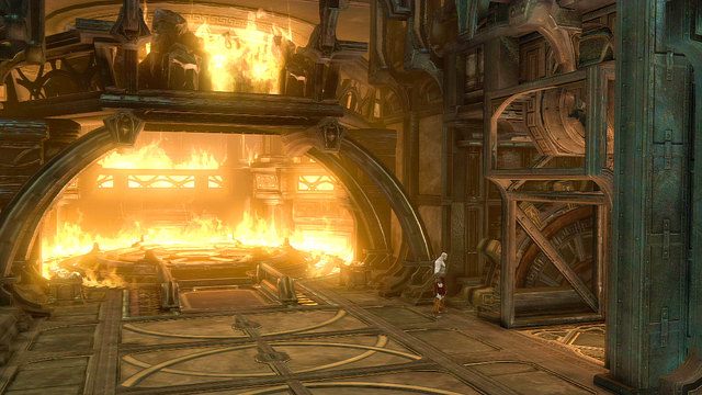 Po ostatnim skoku znajdziesz się z powrotem na piecu Archimedesa - 25 - Piec - Ponownie | Opis przejścia | God of War Wstąpienie - God of War: Ascension - poradnik do gry